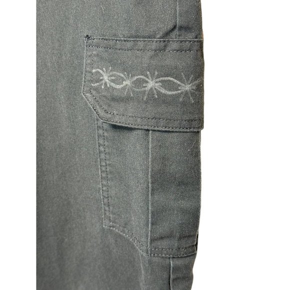 Dickies Custom Cargo Pants 30 x 32 Black with Painted Artwork Flames and Chains - Picture 5 of 16